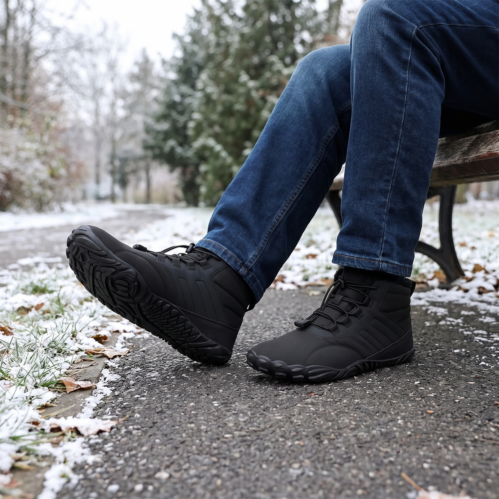Barefoot Snow Boots — Fleece-Lined Ankle Boot, Wide Toe Box