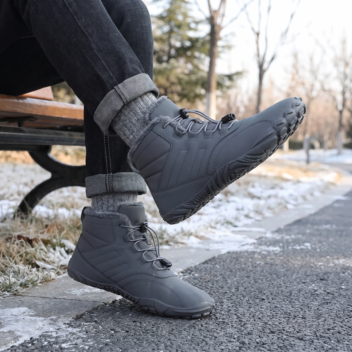 Barefoot Snow Boots — Fleece-Lined Ankle Boot, Wide Toe Box — image 3